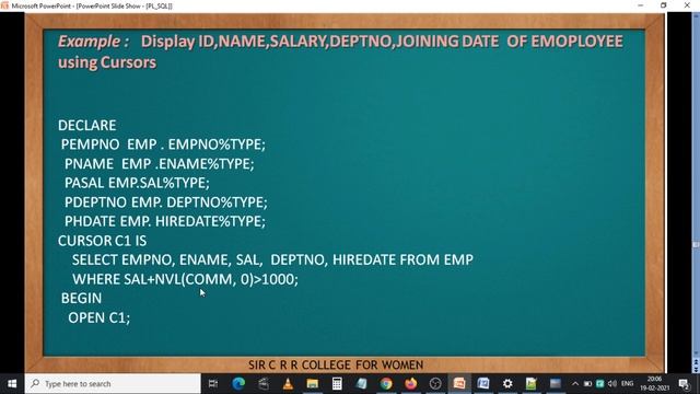 31. III BSc 5th Sem - DBMS - Unit 5 - Cursors & its Types смотреть онлайн