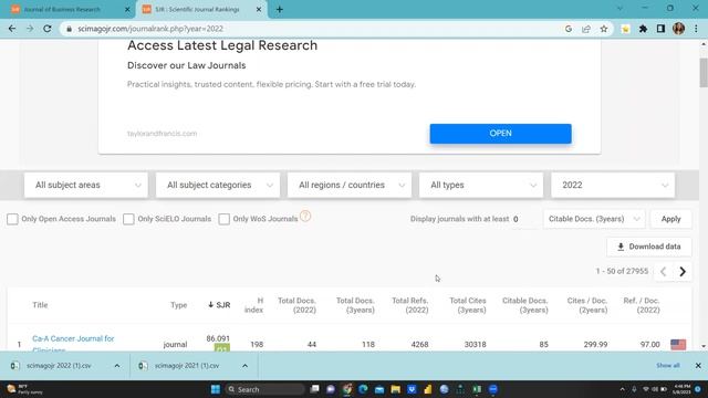 SJR Scimago Journal and Country Rank List 2022 (scimago)(sjr)(scientific journal ranking)(scopus) смотреть онлайн