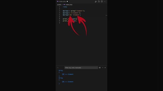 Short Array Append Operator in PHP смотреть онлайн