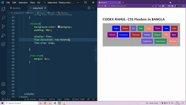 CSS Flexbox Tutorial Flex-Wrap for Beginners in Bangla ?? #3 смотреть онлайн