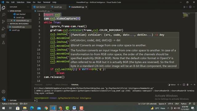 How to open the multiple window of Laptop webCam using OpenCv in Python Programming. Visual Studio смотреть онлайн
