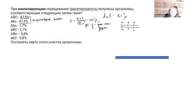 Задача на составление генетической карты по частоте гамет. Видеоуроки биологии на egebio.ru смотреть онлайн