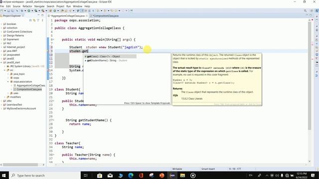 Association(Has a) Aggregation & composition In Java смотреть онлайн