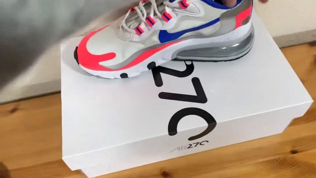 Nike Air Max 270 React white racer blue flash CW3094-100 смотреть онлайн