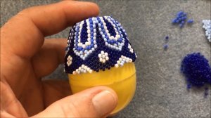 (112)  Как оплести бисером яйцо.Мозаичное плетение.Подарок на Пасху.Поясок ч.2