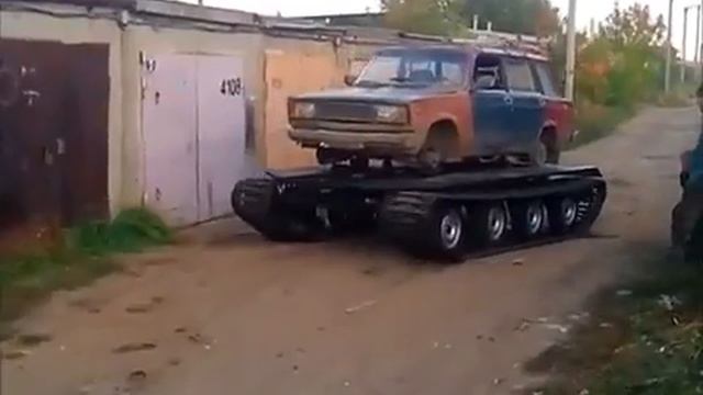 Как установить мащину на гусеничную платформу