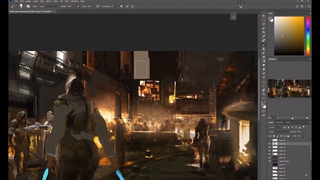 Cinematic Illustration Concept Art Painting in Photoshop смотреть онлайн