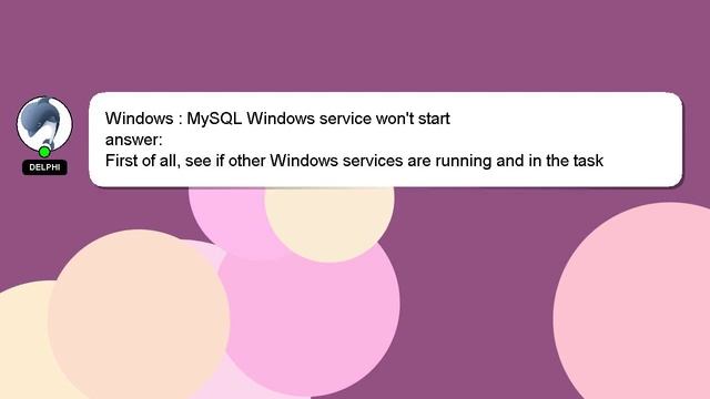 Windows : MySQL Windows service won't start смотреть онлайн