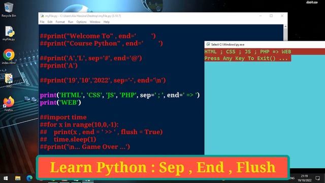#89 : Learn Python | Print Function With Parameters (Sep , End , Flush) смотреть онлайн