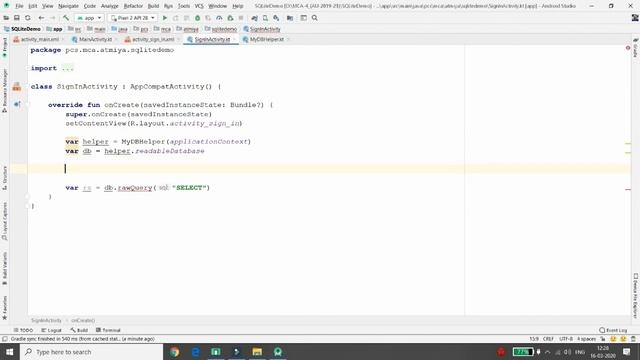 SQLite Database -Kotlin - Get Data and Validate Sign In Process смотреть онлайн