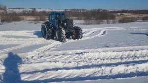 Классная проходимость мтз 80 на резине комбайна