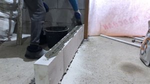 Перегородка из газобетонных  блоков СВОИМИ РУКАМИ