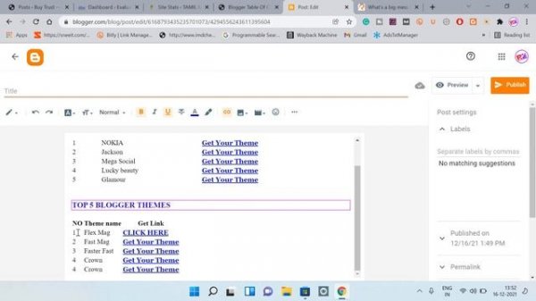 Blogger Table of Content CSS & Html Free Download With Tamil Tutorial