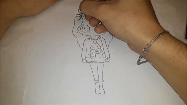 Как рисовать ДЕВОЧКУ В НОВОГОДНЕМ СВИТЕРЕ? смотреть онлайн