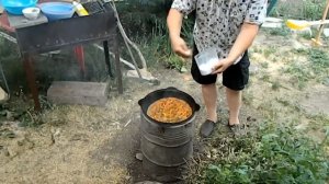 Приготовление Ферганского плова на костре.