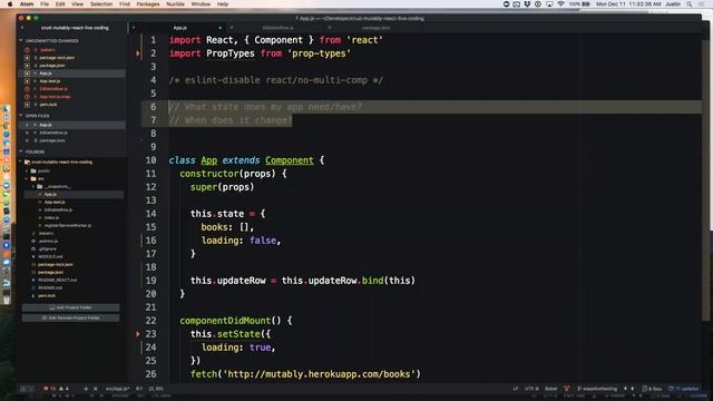 Live Coding a React + AJAX App - part 3 (CRUD Mutably Goal) смотреть онлайн