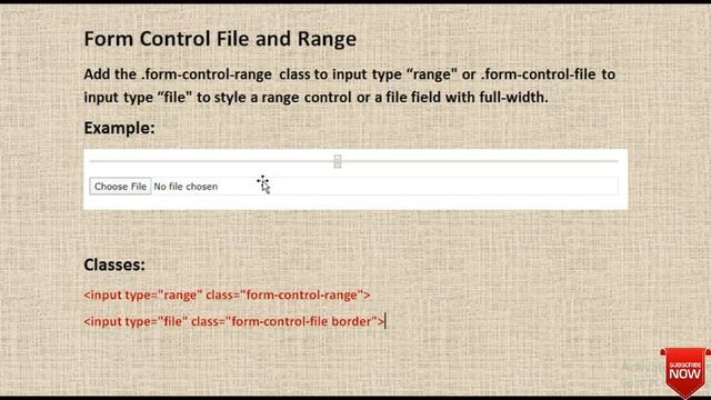 Bootstrap form control file and range | classes | representation | form control with plaintext смотреть онлайн