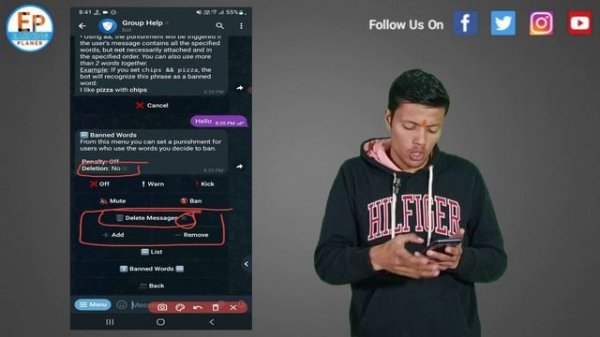 ? Ep 16 || How To Use Ban Words Option In Telegram Group Help Bot | Telegram group help bot tutoria