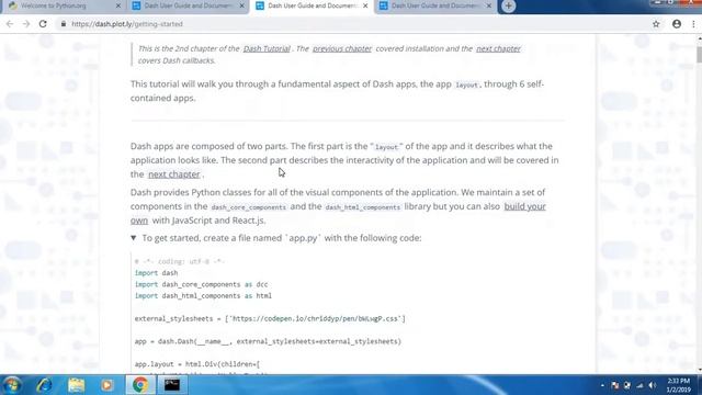 python install and dash overview смотреть онлайн