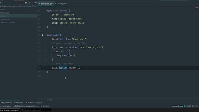 Unmarshal Json Golang смотреть онлайн
