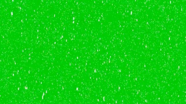 Футаж Зелёный фон  Снег