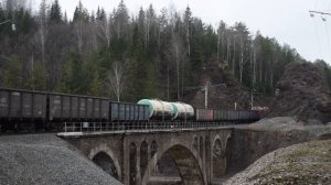 Ю-УрЖД | Соединенный поезд на Никольском мосту. Перегон Биянка — Симская