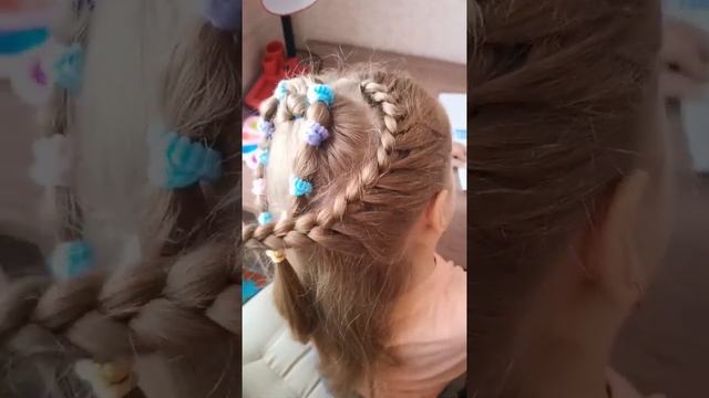 прическа для девочек #косы#прическавшколу#прическавсад#косички смотреть онлайн