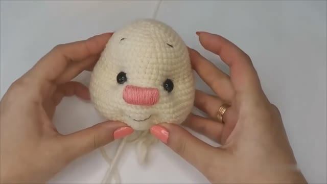 Вязание крючком - Зайка в стиле Тильда (оформление мордочки Вариант №2). смотреть онлайн