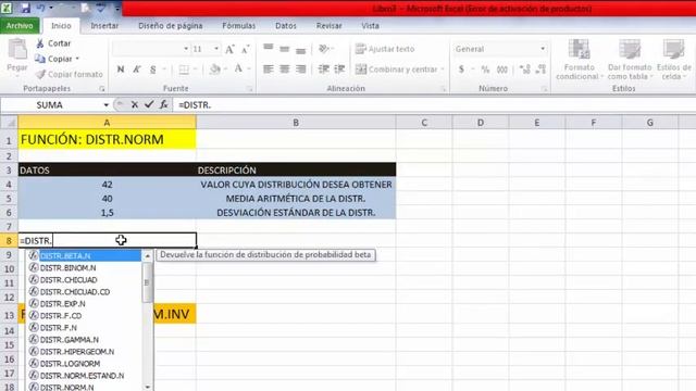 87.FUNCIÓN EXCEL (DISTR.NORM.ESTAND.INV - DISTR.NORM - DISTR.NORM.INV) смотреть онлайн