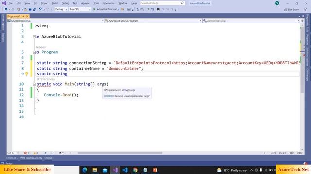 Delete Blob From Container - Azure Storage Account - .Net Core смотреть онлайн