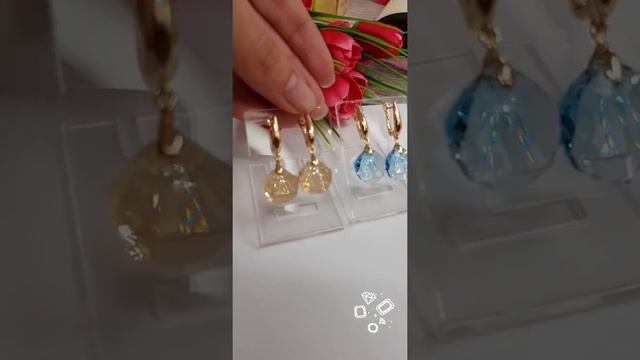 Серьги позолоченные с кристаллами Сваровски в интернет-магазине Jewel-classic.ru смотреть онлайн
