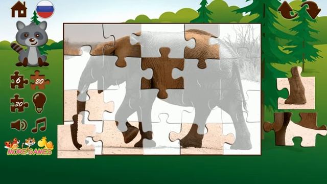 Пазлы с животными (Puzzles With Animals)