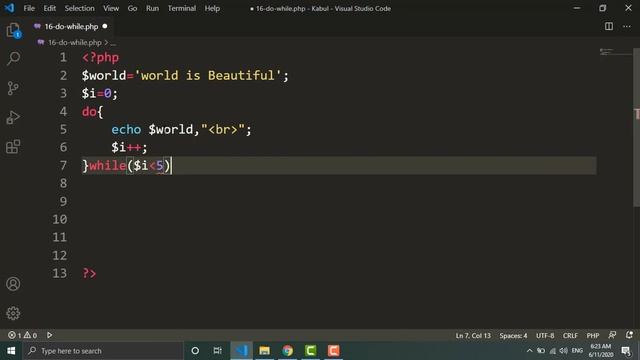 16-PHP Do while loop php English tutorial by Hafizuddin Marouf from IT Kabul смотреть онлайн