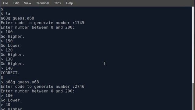 ALGOL 68 Program to run "Guess The Number" game. смотреть онлайн