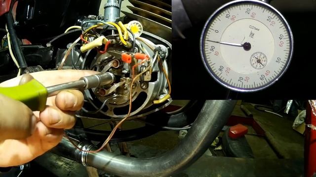 Регулировка угла опережения зажигания на мотоцикле ЯВА / JAWA смотреть онлайн
