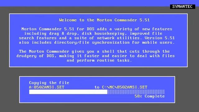 MS-DOS Norton Commander Installation смотреть онлайн