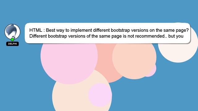 HTML : Best way to implement different bootstrap versions on the same page? смотреть онлайн