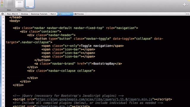 Bootstrap 3 Tutorial Pt 2 Responsive Navbar with Dropdown Menus смотреть онлайн