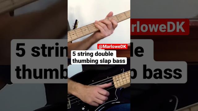 5 string double thumbing slap bass i D minor. смотреть онлайн