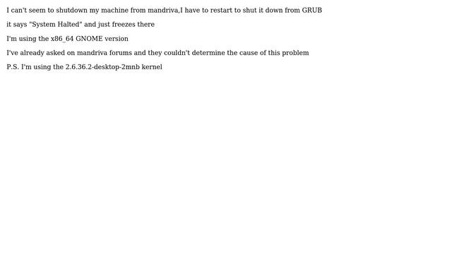 Unix & Linux: Can't shutdown mandriva 2010.2 смотреть онлайн