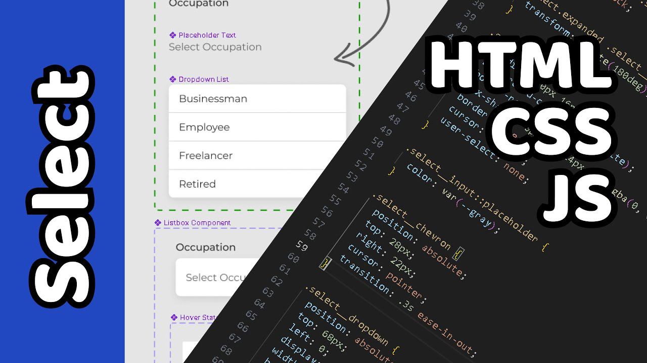 Веб-верстка. Select, выпадающие списки. HTML, CSS, JS, Figma. смотреть онлайн