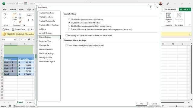 Enable Macros in a Workbook - Excel 365 Apps Expert tutorial смотреть онлайн