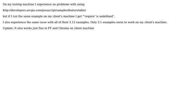 What would cause Dojo in later versions of ArcGIS Javascript (v3.12) from working in Internet... смотреть онлайн