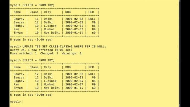 SQL TUTORIALS FOR ALTER AND UPDATE COMMAND смотреть онлайн