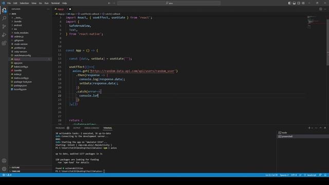 React Native - axios смотреть онлайн
