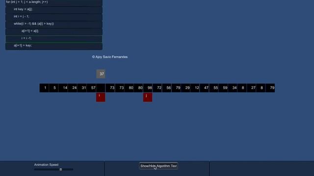 Insertion Sort Animation With Code (Debug based animation) смотреть онлайн