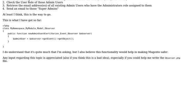 Magento: Custom Module: Send email to "Super Admin(s)" when new Admin User Account is created смотреть онлайн