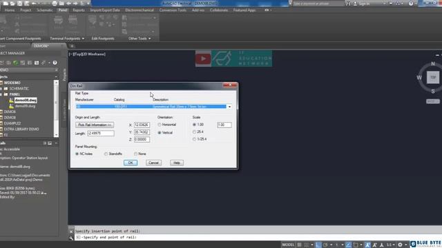 AutoCAD Electrical Tutorial - 043 - Inserting din rail in AutoCAD Electrical смотреть онлайн