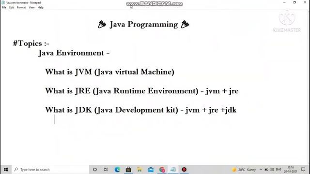 Java environment | jvm architecture| java virtual machine| jdk | jre | jvm | java development kit смотреть онлайн