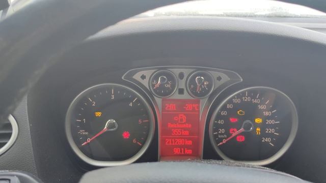 Очень трудный запуск Ford Focus 1.6 TDCi в -20 смотреть онлайн